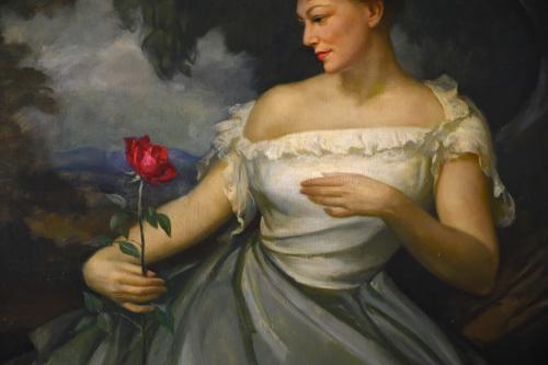 LLUÍS MUNTANÉ MUNS (1899-1987). "Dama con rosa".