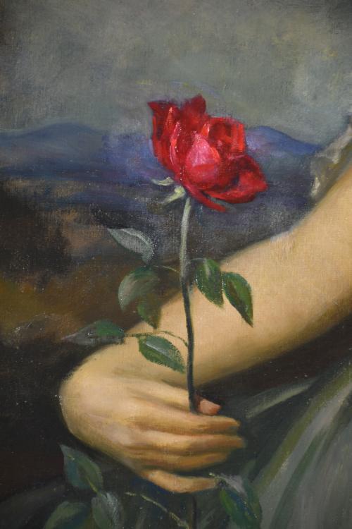 LLUÍS MUNTANÉ MUNS (1899-1987). "Dama con rosa".