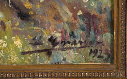 LLUÍS GRANER (1863-1929) "Paisaje con patos", 1923.