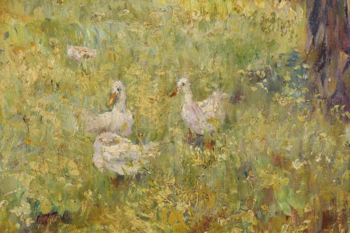 LLUÍS GRANER (1863-1929) "Paisaje con patos", 1923.