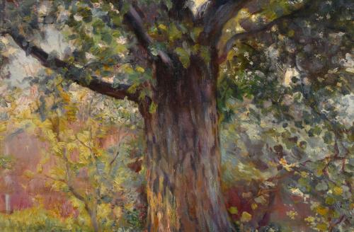 LLUÍS GRANER (1863-1929) "Paisaje con patos", 1923.