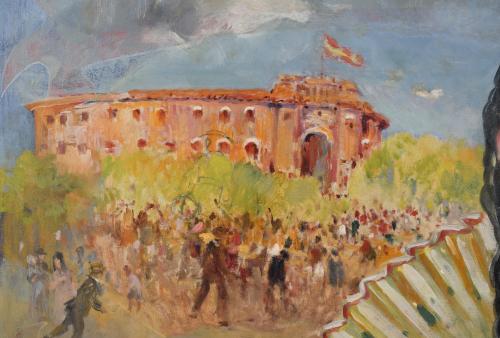 JOAQUIM TERRUELLA MATILLA (1891-1957). "Plaza de toros y mu