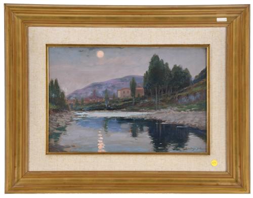 DOMINGO SOLER (1871-1951). "Paisaje al anochecer".