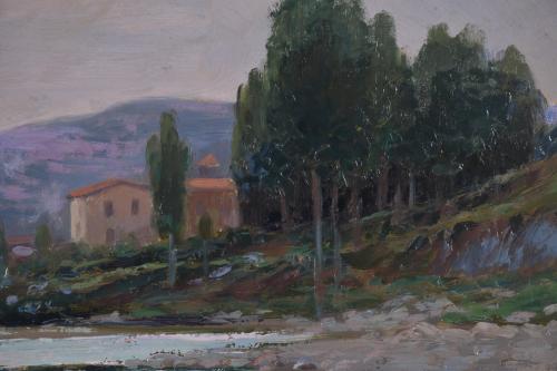 DOMINGO SOLER (1871-1951). "Paisaje al anochecer".
