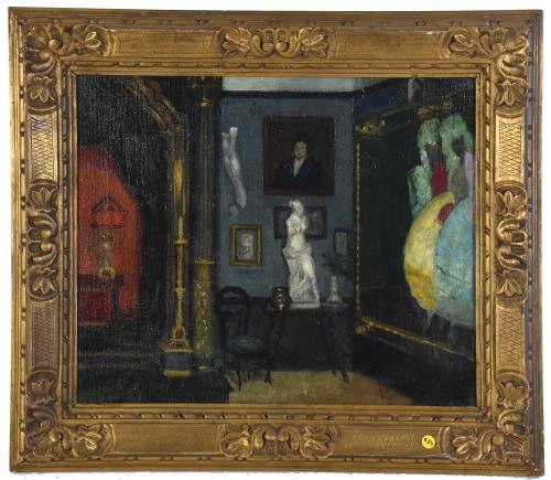 YAGO CESAR (1890-1975).  "Un ricón de mi estudio". 