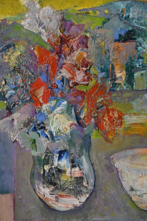 RUFO NAVARRO (1948).  "Flores, taza y frutas".