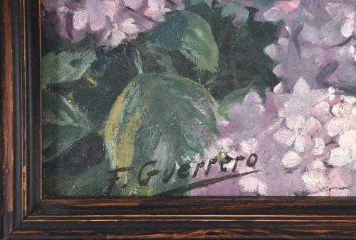 ESCUELA ESPAÑOLA, SIGLO XX. "Joven con hortensias".