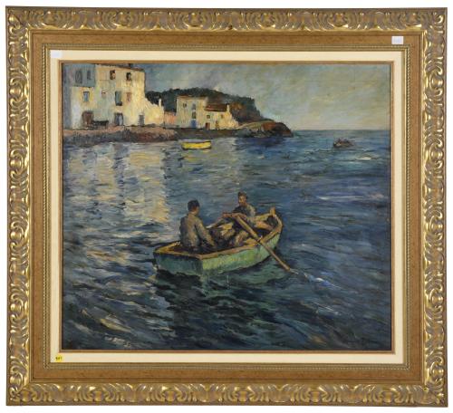RAFAEL ESTRANY Y ROS (1884-1958). "Pescadores en la barca".