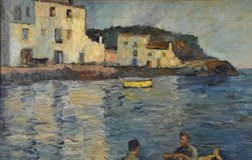 RAFAEL ESTRANY Y ROS (1884-1958). "Pescadores en la barca".