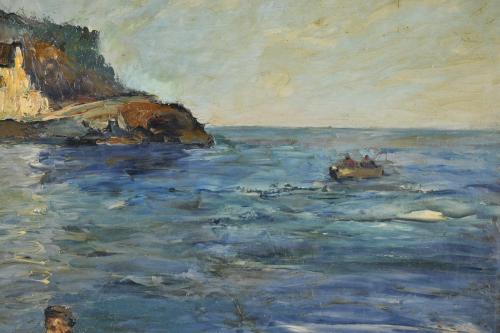 RAFAEL ESTRANY Y ROS (1884-1958). "Pescadores en la barca".