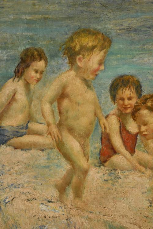 RAFAEL ESTRANY Y ROS (1884-1958). "Niños en el agua".