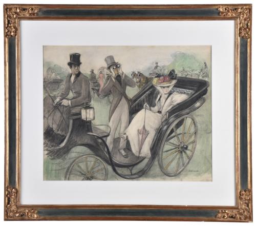 RICARD OPISSO (1880-1966). "Espectadores de la carrera de c