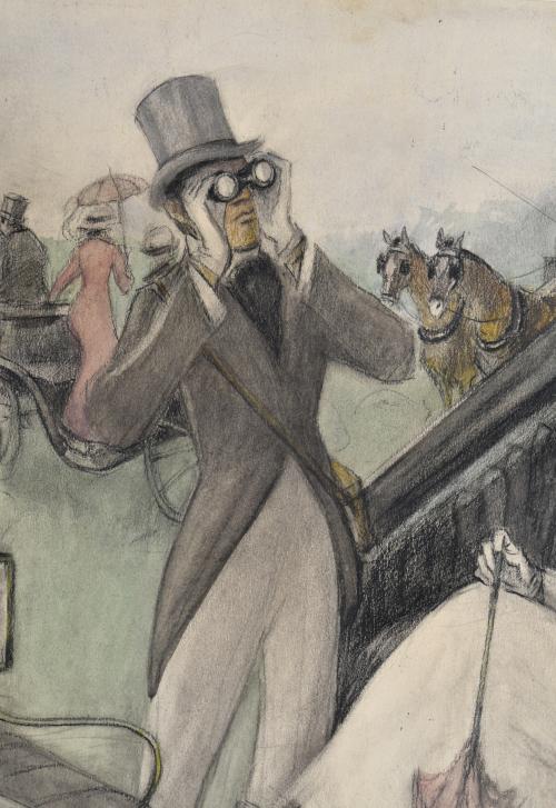 RICARD OPISSO (1880-1966). "Espectadores de la carrera de c