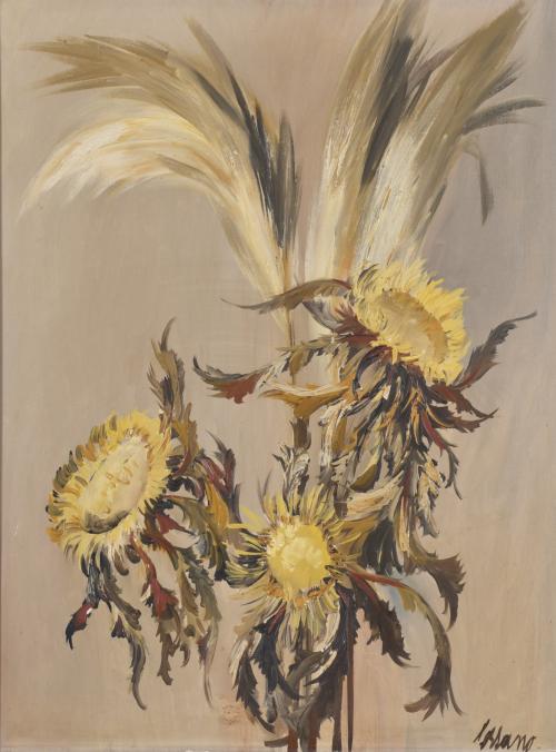 JOSEP MlGUEL SERRANO (1912-1982). ‘Still life with sunflowers’.