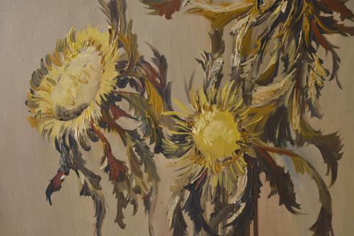 JOSEP MlGUEL SERRANO (1912-1982). "Bodegón girasoles". 