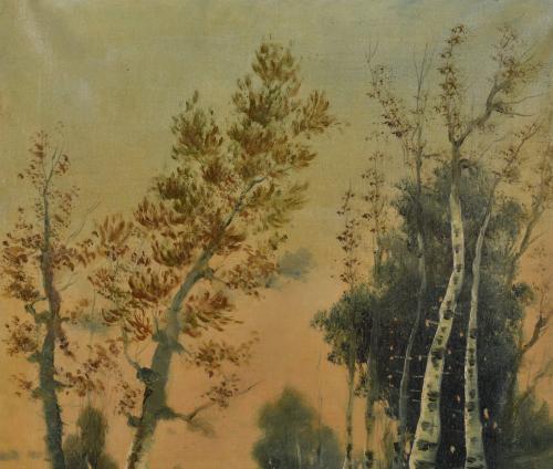 ESCUELA CATALANA, SIGLO XX. "Joven lavando en el riachuelo"