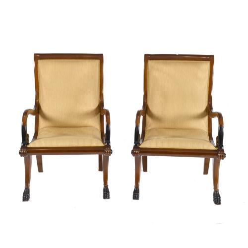Pair of Fernandine-style armchairs, 20th century.