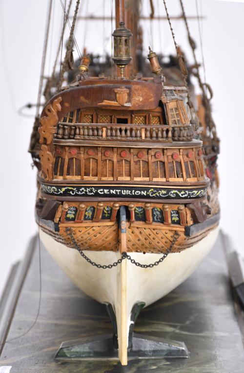 Maqueta del navío HMS Centurion, med. siglo XX. 