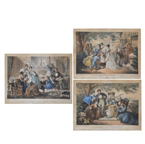 JOSEPHIN DUCOLLET (act.1846-1876).  "Les joies de la famille".