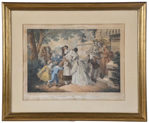 JOSEPHIN DUCOLLET (act.1846-1876).  "Les joies de la famill