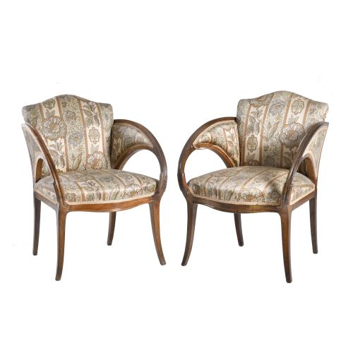 JOAN BUSQUETS I JANÉ (1874 - 1949). Pair of armchairs, circa 1903 - 1908.