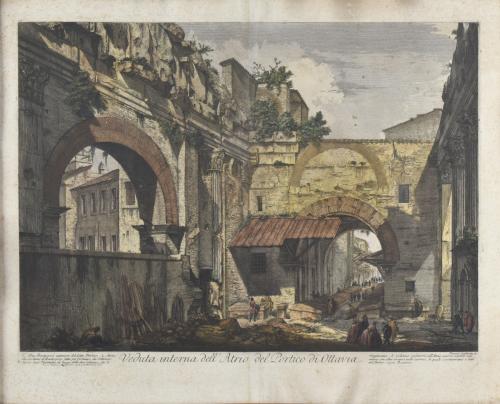 GIOVANNI BATTISTA PIRANESI (1720-1778). "Vedutta interna dell'atrio del portico di Ottavia".