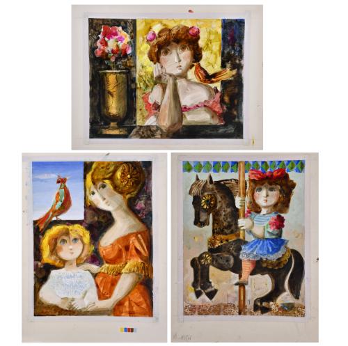 JORDI PLA I DOMÈNECH (1917-1997). Set of three original artist's proofs for graphic art.