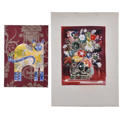 JOSEP PUIGMARTI VALLS (1932). Pair of original artist's models for graphic design.