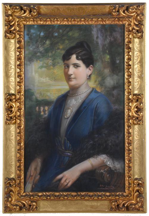 JULIO BORRELL (1877-1957). “Retrato Florentina Sarret Galan