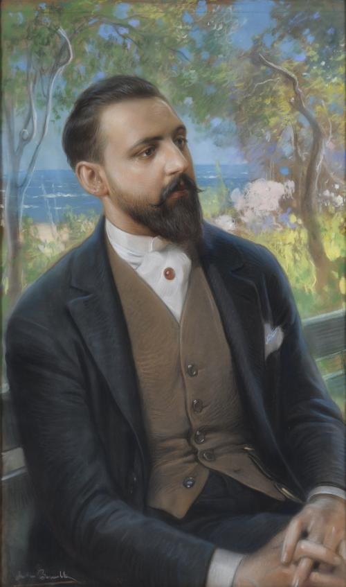 JULIO BORRELL (1877-1957). “Retrato Ricardo Raich Gibert”.