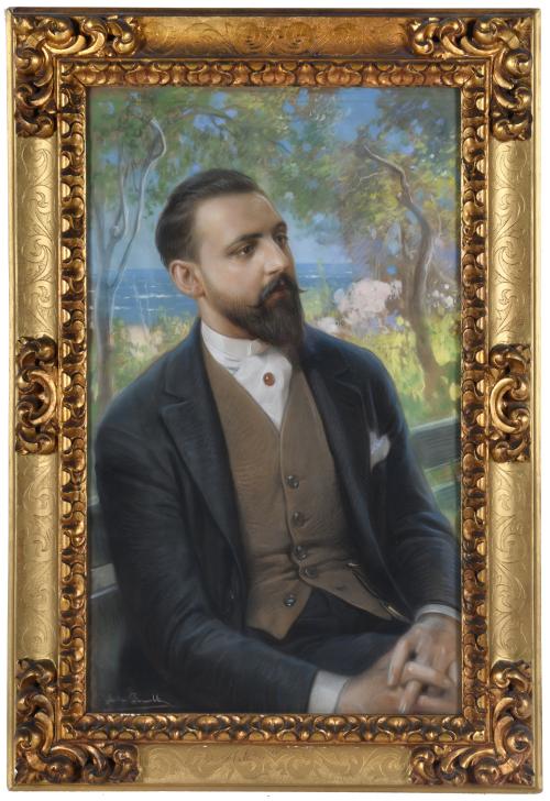 JULIO BORRELL (1877-1957). “Retrato Ricardo Raich Gibert”.