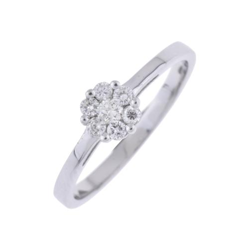 Ring with diamonds rosette.