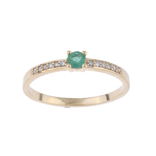 Sortija con esmeralda y diamantes.