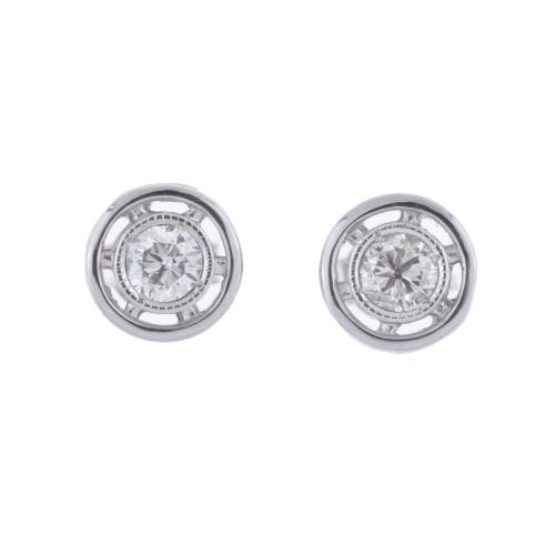 Pendientes con chatón de diamantes