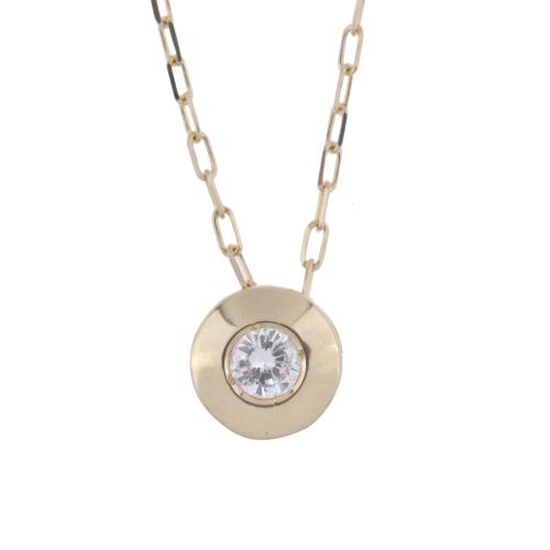 Necklace with diamond setting pendant.