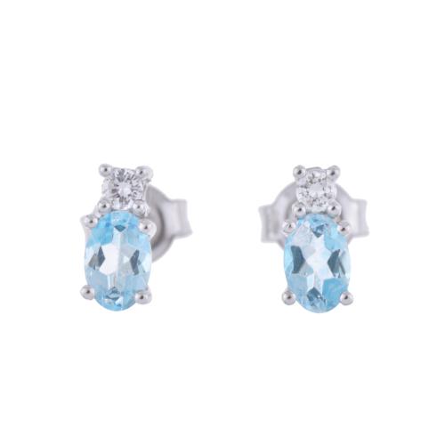 Pendientes con aguamarinas y diamantes.