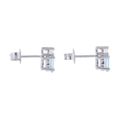 Pendientes con aguamarinas y diamantes.
