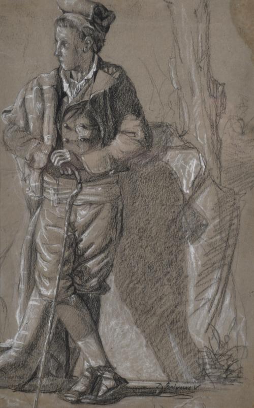 DIONÍS BAIXERAS (1862-1943). "Figura de hombre con barretina".