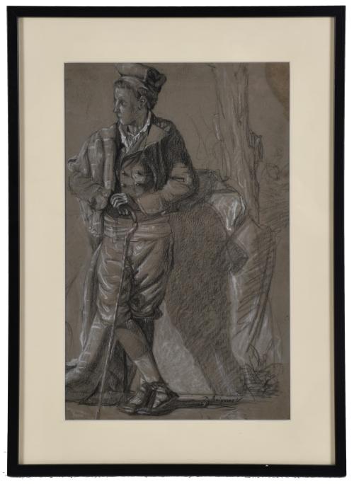 DIONÍS BAIXERAS (1862-1943). "Figura de hombre con barretin