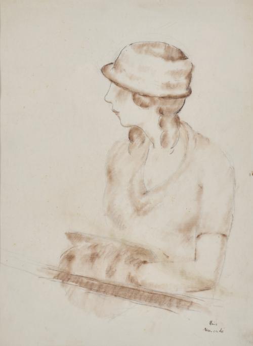 LLUÍS MERCADÉ (1898-?).  "Retrato dama".