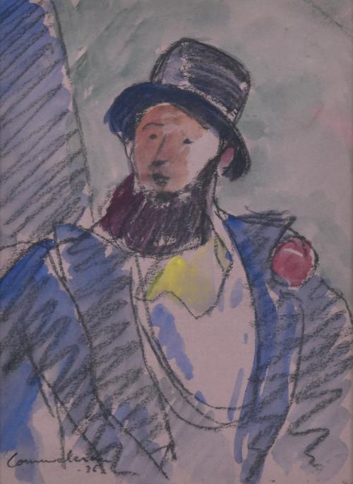 JOAN COMMELERAN (1902-1992). "Caballero con sombrero", 1936.