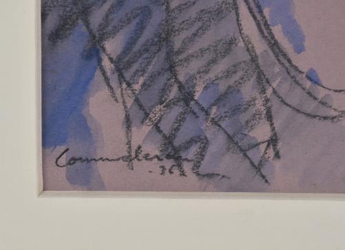JOAN COMMELERAN (1902-1992). "Caballero con sombrero", 1936.