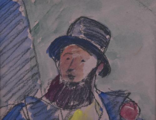 JOAN COMMELERAN (1902-1992). "Caballero con sombrero", 1936.