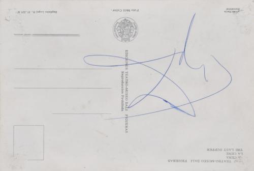 SALVADOR DALÍ I DOMÈNECH (1904-1989). Postal autografiada a boli.