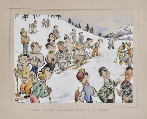 JOAQUIM MUNTAÑOLA  PUIG (1914-2012).  Pareja de ilustracion