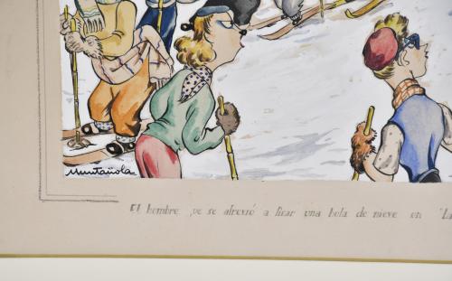 JOAQUIM MUNTAÑOLA  PUIG (1914-2012).  Pareja de ilustracion