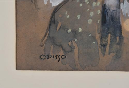 RICARD OPISSO (1880-1966). "Retrato femenino con sombrero".