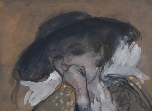 RICARD OPISSO (1880-1966). "Retrato femenino con sombrero".
