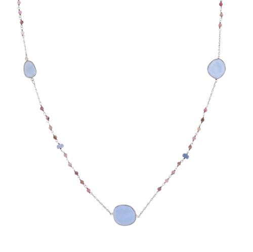 Long necklace with opals.