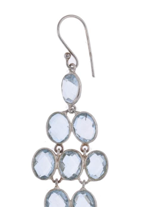 Cluster-shaped earrings with blue topazes.